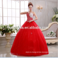Vestidos de boda 2017 del vestido de bola del organza del vestido de Cenicienta Vestidos de boda rojos sin mangas del vestido de mariage de mariage
